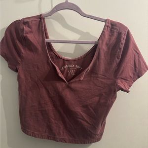 Aeropostale Cropped Mauve Pink Baby Tee